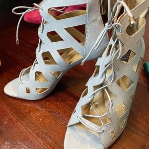 Brand new blue suede heels